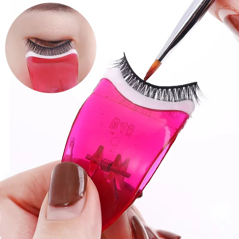 False Eyelash Assistant Portable Eyelash Applicator Tweezers Clip Plastic Eye Makeup Tool for Full Strip and Segmented Eyelashes