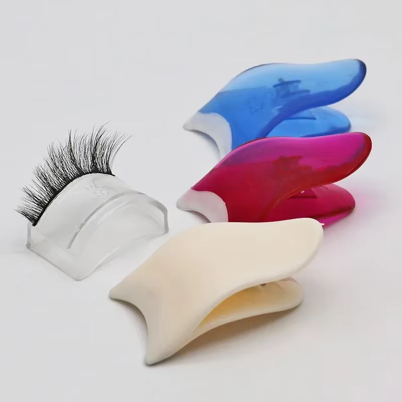 False Eyelash Assistant Portable Eyelash Applicator Tweezers Clip Plastic Eye Makeup Tool for Full Strip and Segmented Eyelashes