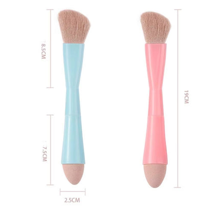 1Set Multitasker 4-In-1 Makeup Brushes Portable Travel Face Highlight Eye Shadow Powder Blusher Brush Detachable Beauty Tools