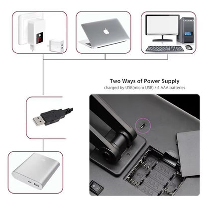 2024 Customized 180 Degree Three-Sides Desktop LED Makeup Mirror Trifold with 1X 2X 3X10Xmagnifying Station Three Side Mirror